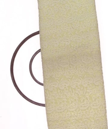 Light Mint Colour ChikanKari Embroidery Georgette Fabric